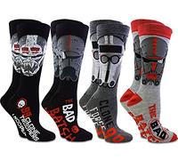 Star Wars Bad Batch Hunter Tech Crosshair Wrecker Men's 4 Pack Crew Socks