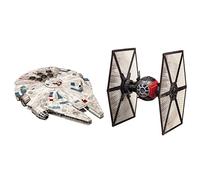 Star Wars Battle Pack Model Kit with 15 piece First Order Special Forces TIE Fighter and 19 piece Millennium Falcon