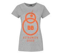 Star Wars Bb-8 Short Sleeved T-Shirt | Womens Grey | Officially Licensed Merch | Grey S
