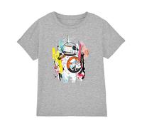 Star Wars BB8 Abstract Unisex Kids T Shirt, Athletic Heather, 7-8 Years