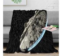 Star Wars Bedding Throw 3D Printed Millennium Falcon Blanket Lightweight Fluffy Soft Cozy Gifts Plush for Bed And Couch for Boys Girls All Season Couch Sofa 40x50inch(100x130cm)