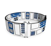 Buckle-Down Belt Women's Cinch Star Wars R2D2 Bounding Parts3 White Black Blue Gray Available In Adjustable Sizes, Star Wars R2-d2, 3" x 44"