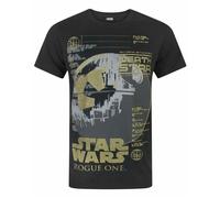 Star Wars Black Death Star Print Short Sleeved T-Shirt Mens