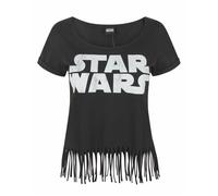 Star Wars Black Logo Fringe Short Sleeved T-Shirt Womens