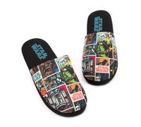 Star Wars Slippers Men | Adults Comic Slip-On House Shoes | Merchandise Gifts for Him 7-8 UK Black