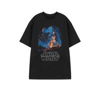 Star Wars Mens Black Short Sleeved T-Shirt | Classic Sci-Fi Graphic Tee | Retro Darth Vader, Luke Skywalker & Yoda Print Apparel for Men | Movie Merchandise Gift