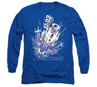 Star Wars Blast Off R2D2 Long Sleeve T-Shirt S-2XL, Blue