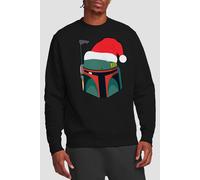 Star Wars Boba Fett Christmas Santa Hat Sweatshirt, Black Black