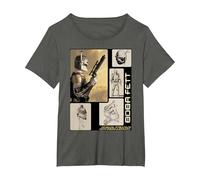 Star Wars Boba Fett Concept Sketches T-Shirt, Women's Plus, Asphalt Grey, 4X