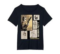 Star Wars Boba Fett Concept Sketches T-Shirt, Women's Plus, Black, 4X