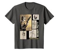 Star Wars Boba Fett Concept Sketches T-Shirt, Youth, Asphalt Grey, Small