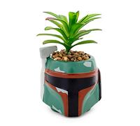 Star Wars Boba Fett Helmet 3-Inch Ceramic Mini Planter With Artificial Succulent