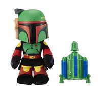Star Wars Boba Fett Voice Cloner Feature Plush, 12” Tall Figure with Voice-Changer & Air-Powered Soft Rocket Launcher, Gift for Kids 3 Years & Up