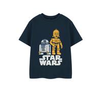 Star Wars Boys Blue R2-D2 & C-3PO Short Sleeved T-Shirt - 13-14 Years