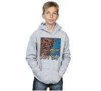 Star Wars Boy's Chewbacca Roar Pop Art Hoodie in Grey | Size: 7-8 Years Star Wars Grey 7-8 Years