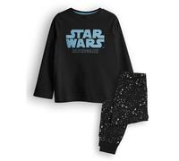 Star Wars Boy's Foil Print Long Sleeve Long Leg Pyjama Set | Boys Black | Size: 4-5 Years Star Wars Black 4-5 Years
