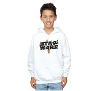 Star Wars Boy's Kiddie Logo Hoodie in White | Size: 7-8 Years Star Wars White 7-8 Years
