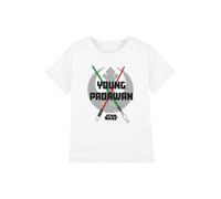 Star Wars Boy's Lightsaber Young Padawan Boys T-Shirt, White | Size: 7-8 Years Star Wars White 7-8 Years