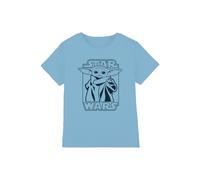 Star Wars Boy's Mandalorian The Child Force Boys T-Shirt Light Blue | Size: 5-6 Years Star Wars Light Blue 5-6 Years