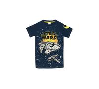 Star Wars Boy's Millenium Falcon Print T-Shirt in Blue | Size: 5-6 Years Star Wars Blue 5-6 Years