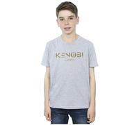 Star Wars Boy's Obi-Wan Kenobi Logo T-Shirt in Grey | Size: 5-6 Years Star Wars Grey 5-6 Years