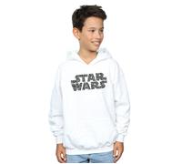 Star Wars Boy's Paisley Logo Hoodie in White | Size: 12-13 Years Star Wars White 12-13 Years