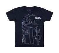 Star Wars Boy's R2D2 Outline T-Shirt, Navy Blue, 3-4 Years