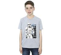 Star Wars Boys Storm Trooper T-Shirt Sport Grey 9-11 Years