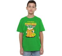 Star Wars Boys Strong Grogu Unisex Kids T-Shirt, Kelly Green, 5-6 Years UK