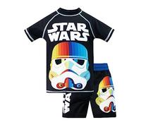 Star Wars Boys Swimming Costume | 2 Piece Stormtrooper Swimsuit for Boys | Rash Guard and Swim Shorts | Multicolour 8-9 Years