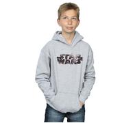 Star Wars Boy's The Last Jedi Spray Logo Hoodie in Grey | Size: 5-6 Years Star Wars Grey 5-6 Years
