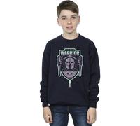 Star Wars Boy's The Mandalorian Fierce Warrior Patch Sweatshirt in Navy | Size: 5-6 Years Star Wars Navy 5-6 Years