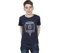 Star Wars Boy's The Mandalorian Fierce Warrior Patch T-Shirt in Navy | Size: 5-6 Years Star Wars Navy 5-6 Years