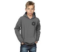 Star Wars Boys The Mandalorian Galactic Empire Insignia Breast Print Hoodie Charcoal 12-13 Years
