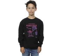 Star Wars Boy's The Mandalorian Hello Friend Sweatshirt in Black | Size: 12-13 Years Star Wars Black 12-13 Years
