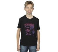 Star Wars Boy's The Mandalorian Hello Friend T-Shirt in Black | Size: 3-4 Years Star Wars Black 3-4 Years
