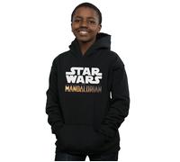 Star Wars Boy's The Mandalorian Logo Hoodie in Black | Size: 5-6 Years Star Wars Black 5-6 Years