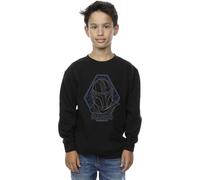Star Wars Boy's The Mandalorian Outline Helm Diamond Sweatshirt in Black | Size: 7-8 Years Star Wars Black 7-8 Years