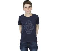 Star Wars Boy's The Mandalorian Outline Helm Diamond T-Shirt in Navy | Size: 12-13 Years Star Wars Navy 12-13 Years