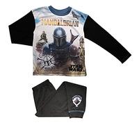 Star Wars Boys The Mandalorian Pyjamas Baby Yoda PJ Set Ages 4 to 10 Years Old (5-6 Years) Black