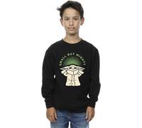 Star Wars Boy's The Mandalorian Small But Mighty Grogu Sweatshirt in Black | Size: 7-8 Years Star Wars Black 7-8 Years