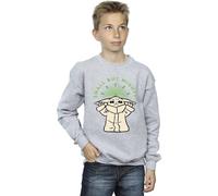 Star Wars Boy's The Mandalorian Small But Mighty Grogu Sweatshirt in Grey | Size: 7-8 Years Star Wars Grey 7-8 Years