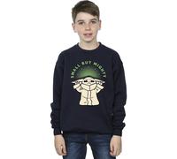 Star Wars Boy's The Mandalorian Small But Mighty Grogu Sweatshirt in Navy | Size: 3-4 Years Star Wars Navy 3-4 Years