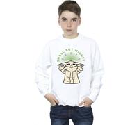 Star Wars Boy's The Mandalorian Small But Mighty Grogu Sweatshirt in White | Size: 7-8 Years Star Wars White 7-8 Years