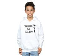 Star Wars Boy's The Mandalorian Warrior Silhouettes Hoodie in White | Size: 5-6 Years Star Wars White 5-6 Years