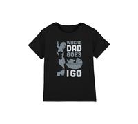 Star Wars Boy's Where Dad Goes I Go Boys T-Shirt, Black | Size: 3-4 Years Star Wars Black 3-4 Years