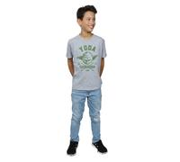 Star Wars Boy's Yoda Collegiate T-Shirt in Grey | Size: 5-6 Years Star Wars Grey 5-6 Years