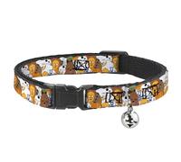 Star Wars Breakaway Cat Collar With Bell, Plastic Clip, Easy Adjustable, Star Wars 5 Character Poses Stacked, 8.5 to 12 Inches 0.5 Inch Wide