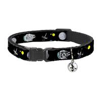 Buckle-Down Star Wars Cat Collar, Breakaway Collar with Bell, Star Wars Death Star Millennium Falconand Xwing Fighter, 8.5 to 12 Inches 0.5 Inch Wide