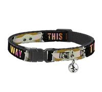 Star Wars Breakaway Cat Collar With Bell, Plastic Clip, Easy Adjustable, Star Wars The Child Chibi Pod Pose This Is The Way, 8.5 to 12 Inches 0.5 Inch Wide
